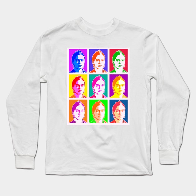 Warhol Frida Kahlo Pop Art Long Sleeve T-Shirt by Jigsaw Youth